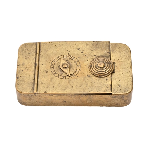 An English sheet brass snuff box,