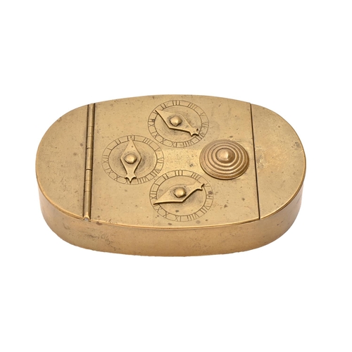 An English sheet brass snuff or