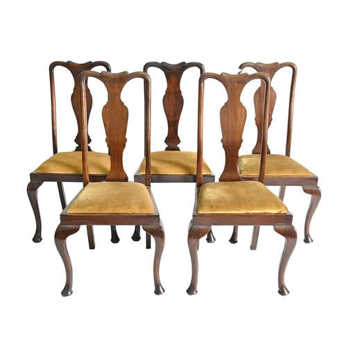 Two set of six and four mahogany stained