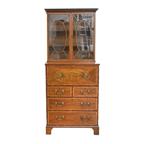 A Regency mahogany secretaire bookcase,