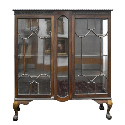 A mahogany china cabinet, c1920, with