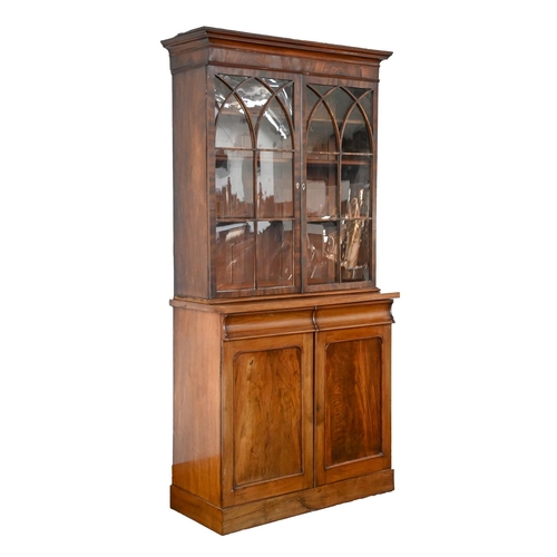 A Victorian mahogany glazed bookcase,