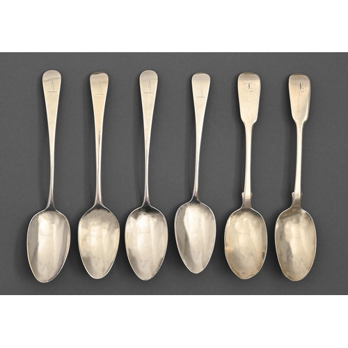 Four George III silver tablespoons,