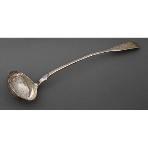 A Continental silver soup ladle,