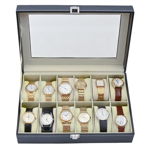Twelve Rotary wristwatches, in fitted