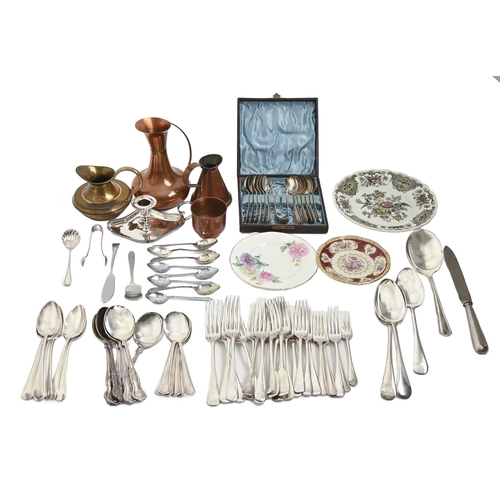 Miscellaneous plated flatware,