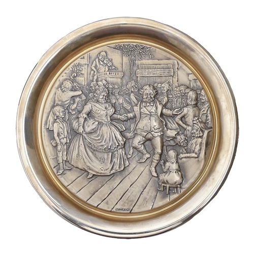 An Elizabeth II silver Christmas plate,