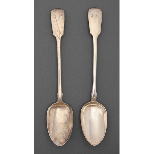 A pair of Victorian silver gravy spoons,