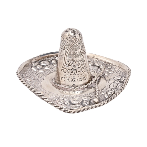 A Mexican silver sombrero novelty