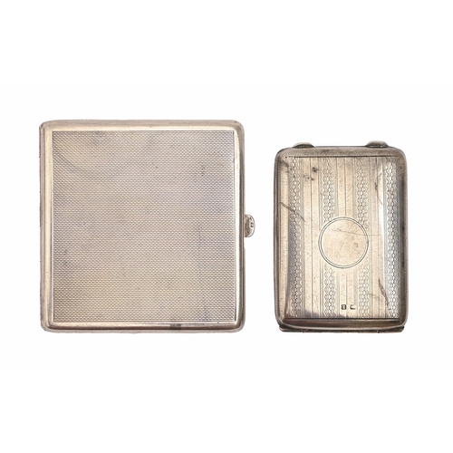An Elizabeth II square silver compact,