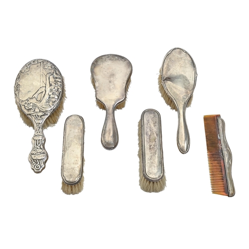 Five Edwardian and later silver
