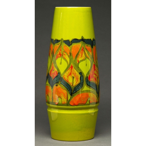 A Poole Pottery green and orange Delphis