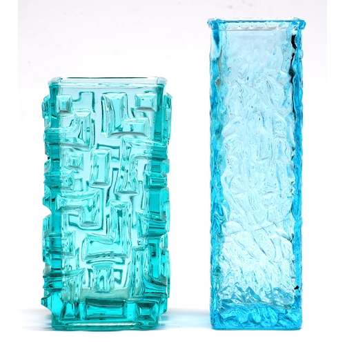 A Sklo Union press moulded aqua glass