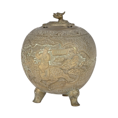 A Chinese bronze tripod vessel