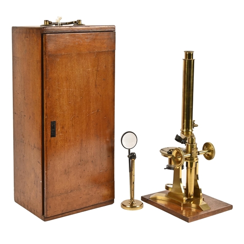 An English brass compound microscope,