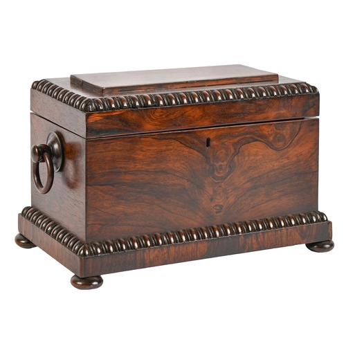 A Victorian rosewood tea chest,