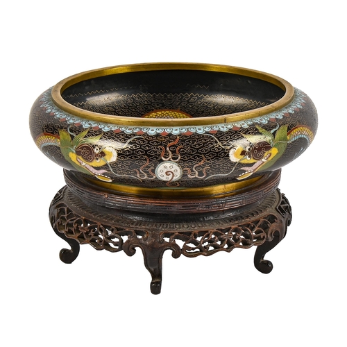 A Chinese cloisonne enamel bowl,