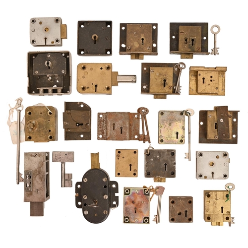 Miscellaneous brass and steel safe locks,