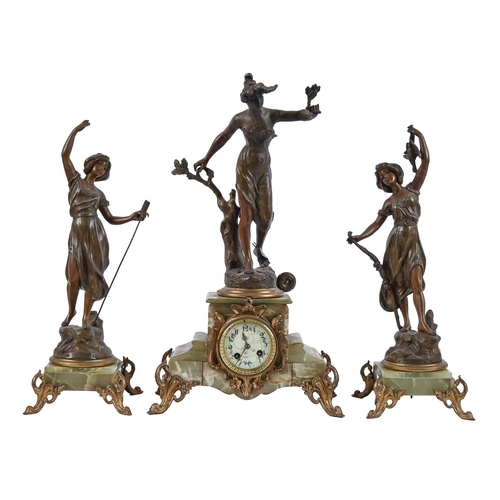 A French fin de siecle bronzed spelter