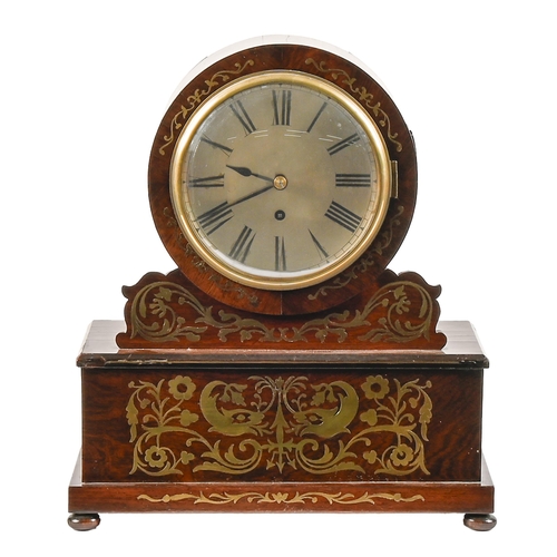 A Victorian brass inlaid rosewood