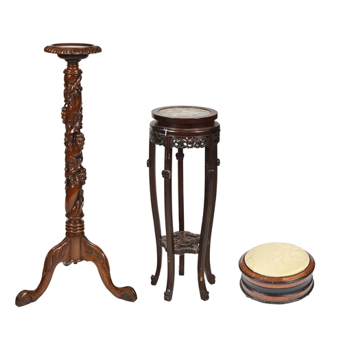 A Chinese carved hardwood jardiniere