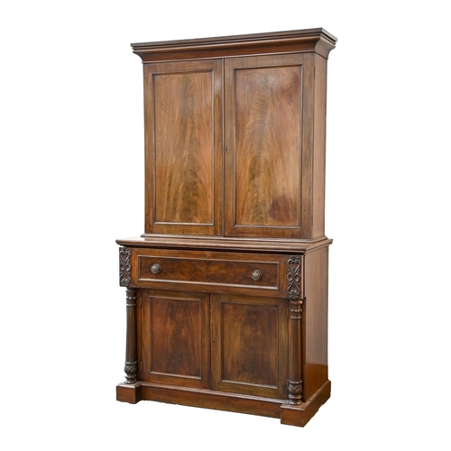 A Victorian mahogany secretaire-bookcase,