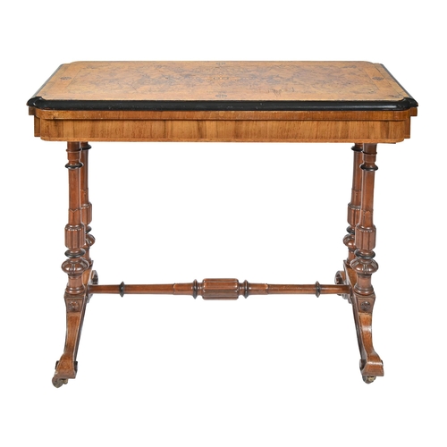 A Victorian walnut, amboyna and