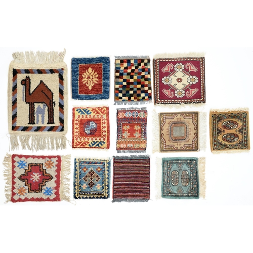 Two Moroccan mats, six Persian