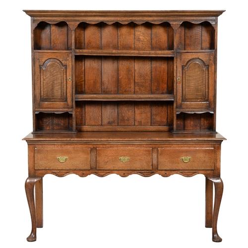 An oak dresser, early 19th c and later,