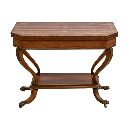 A George IV rosewood card table,