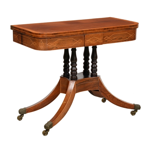 A George IV rosewood, satinwood and