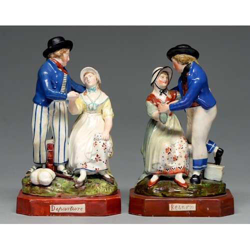 A pair of Staffordshire pearlware