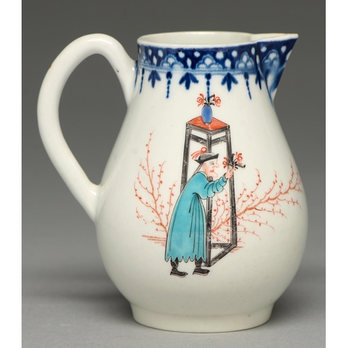 A Worcester hot milk jug, c1765, with