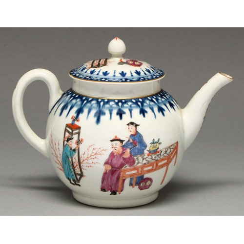 A Worcester teapot and cover, c1765,