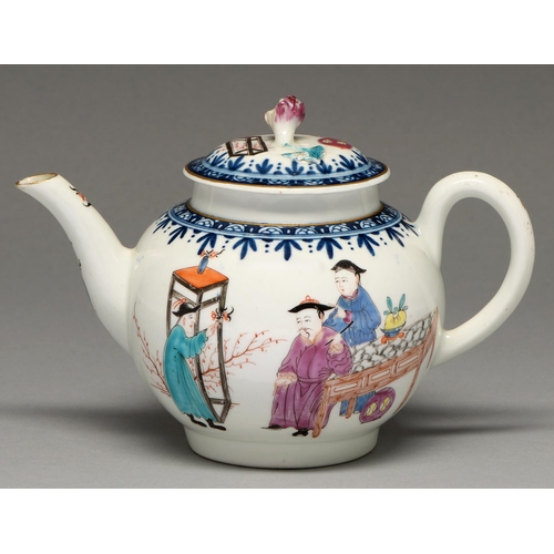 A Worcester teapot and cover, c1765,