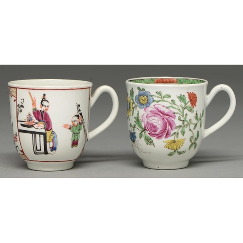 Two Worcester coffee cups, c1770,