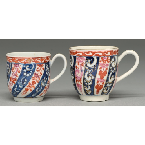 Two Worcester coffee cups, c1760