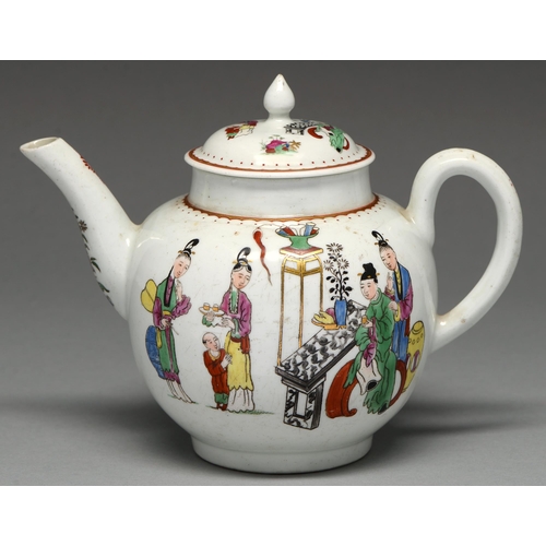 A Worcester teapot and cover, c1770,