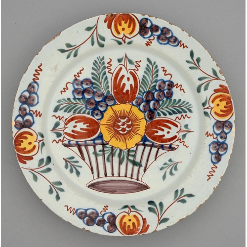 A Dutch Delftware dish, 18th c