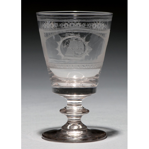 A Regency commemorative glass goblet,