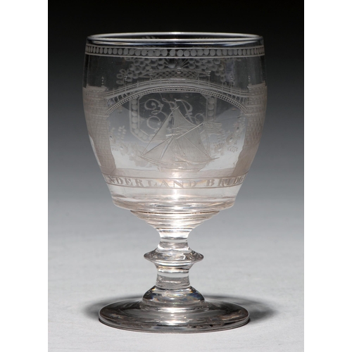 A Regency commemorative glass rummer,