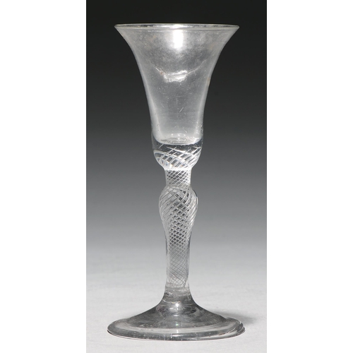 A wine glass, mid 18th c, the bell bowl