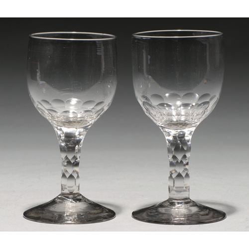 A pair of glass goblets, c1790, the