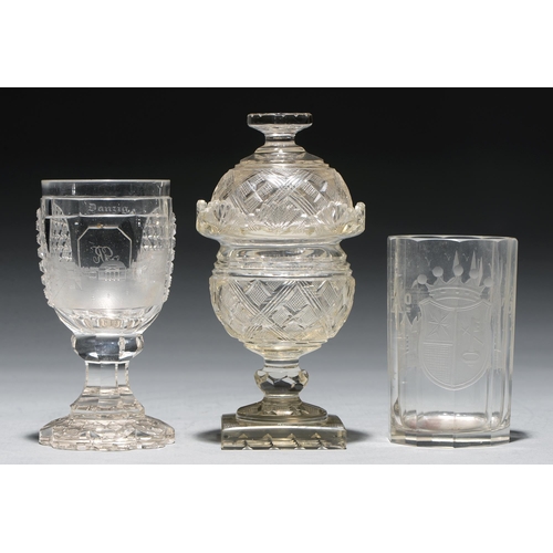 A cut glass sweetmeat jar and cover,