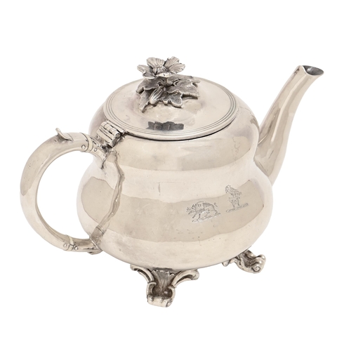 A George IV silver bachelor's teapot,