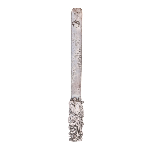 A Japanese silver paper knife,