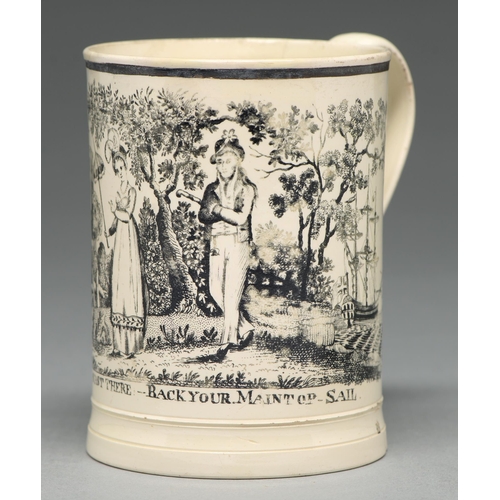 An English creamware mug, c1780,