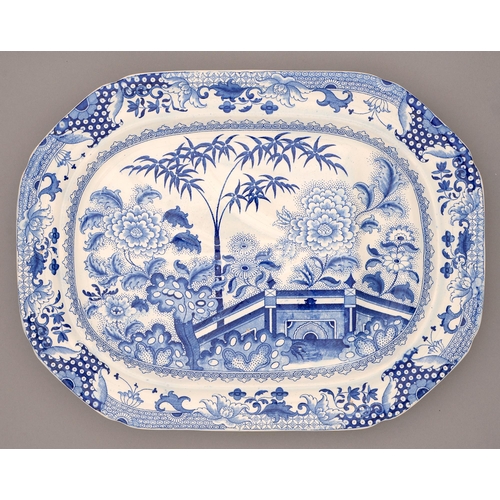 A Davenport blue printed earthenware