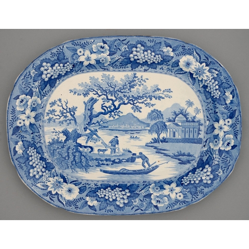 An English blue printed earthenware