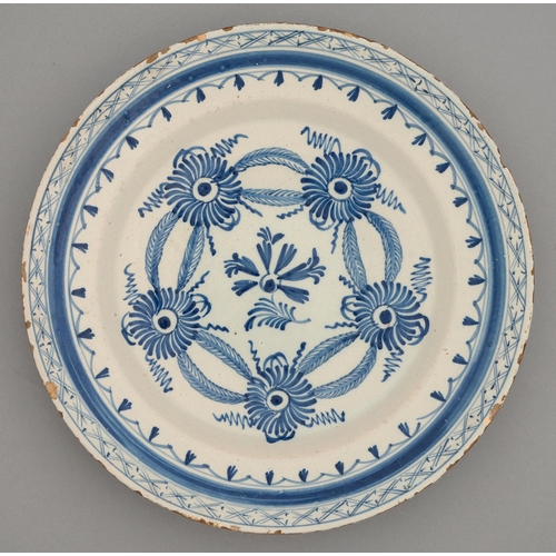 A Dutch Delftware dish, 18th c,